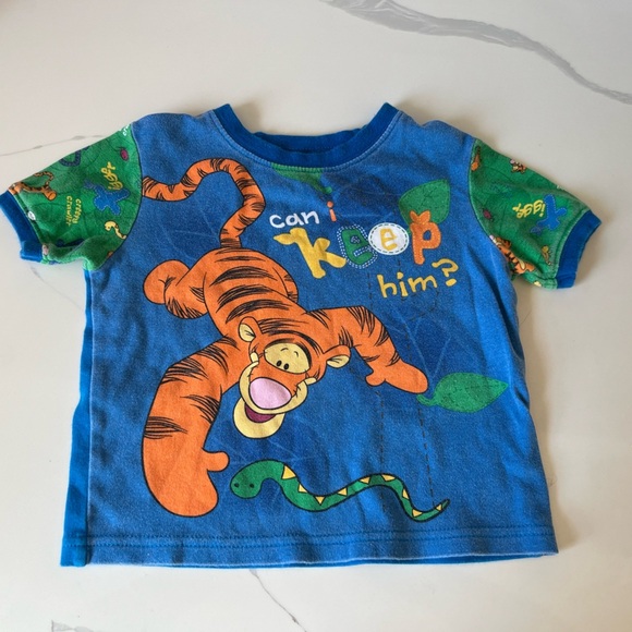 Disney Tigger Outdoor Bugs Snake Theme Short Sleeve Tee Size 2 Toddler - Picture 1 of 5